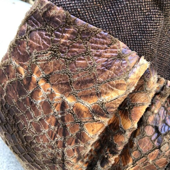 CONNIE GUNDERSON Ventura CA Designer Shoulder Purse Satchel Fuzzy Hand Bag Brown - Picture 7 of 16